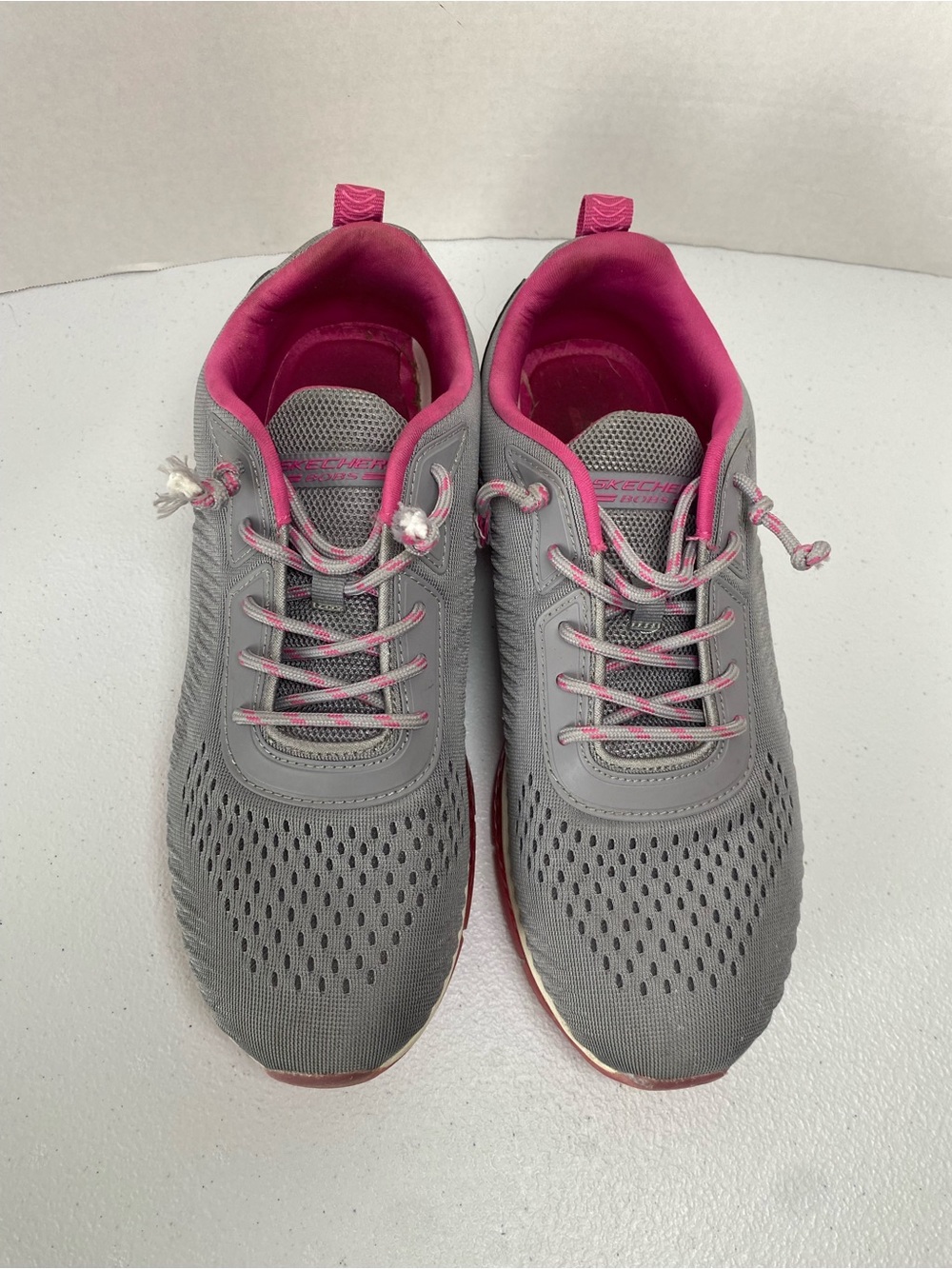 Sketchers Bobs Gray/Pink Women's Comfort Shoe Memory Foam Size 8.5" - Picture 5 of 12